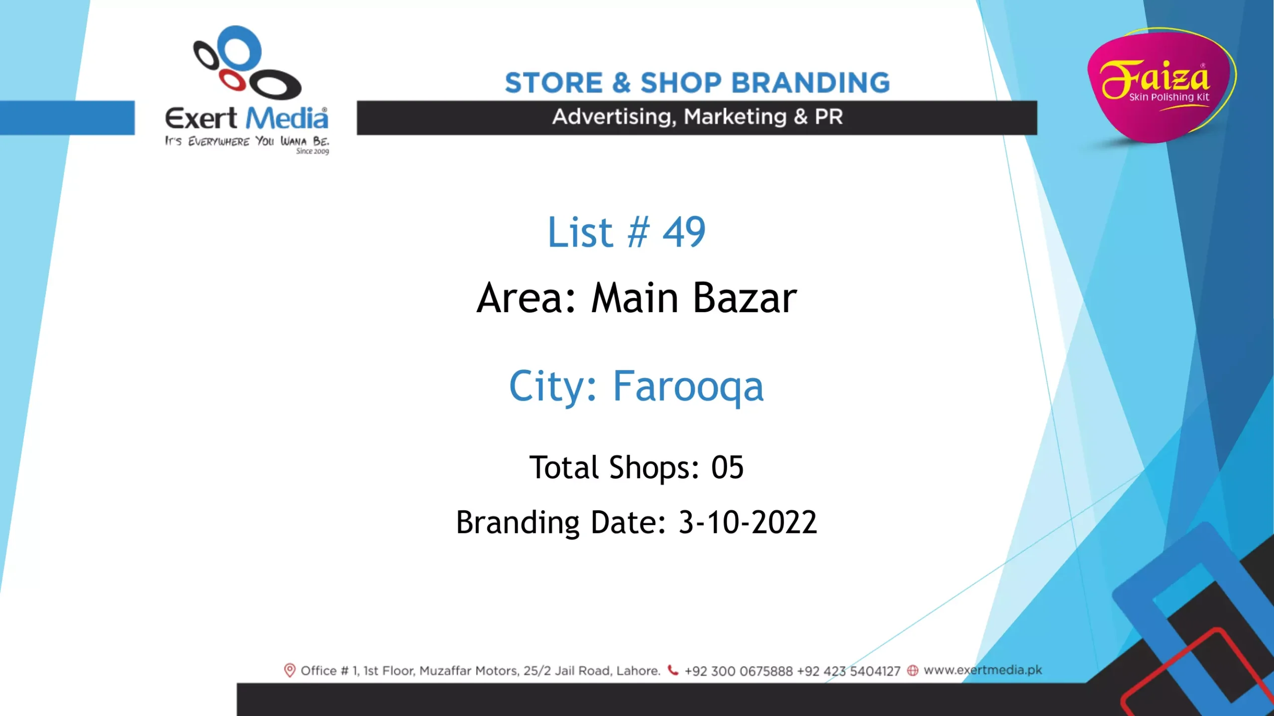 Faiza Beauty Cream Store & Shop Branding - Main Bazar - Farooqa-1